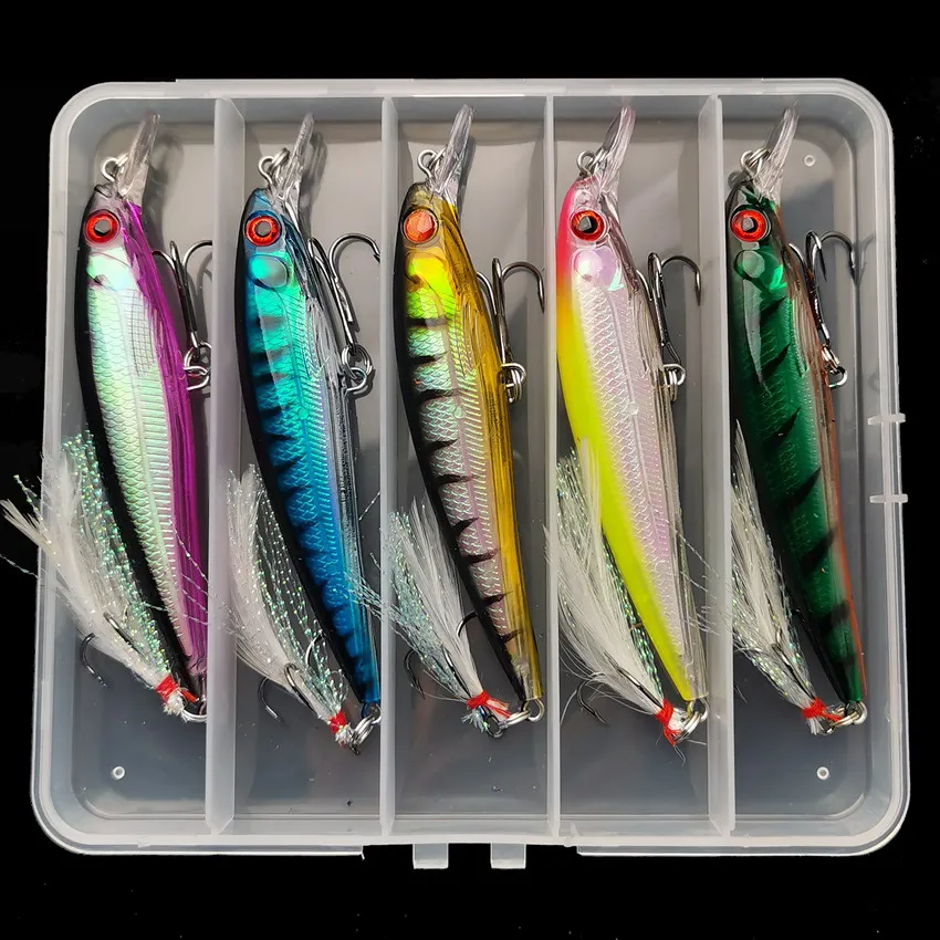 Fishing Hook Box - 5 шт./коробка, жесткая рыболовная приманка с