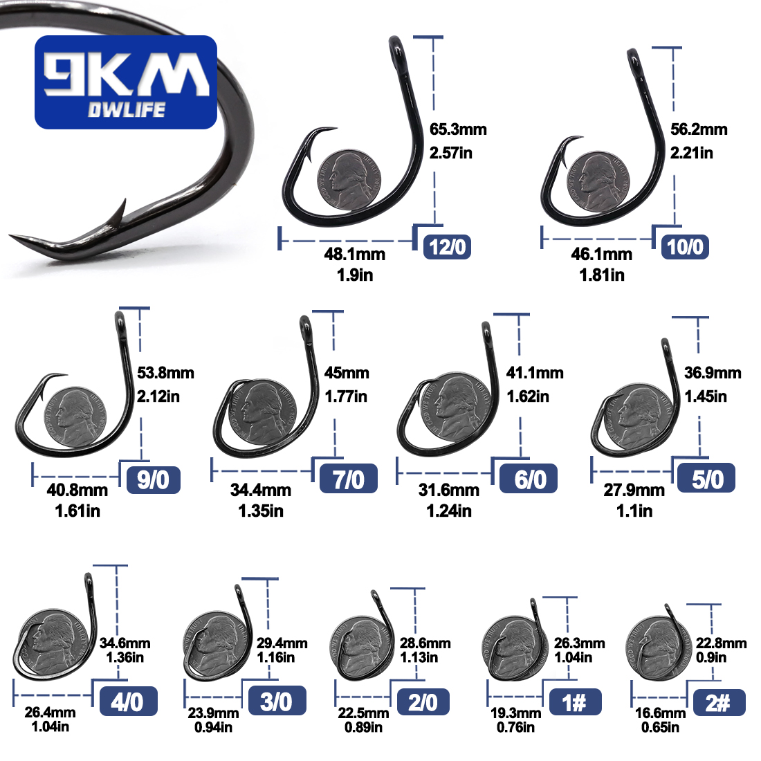 Круглые крючки 9 км, 25 ~ 50 ш – обзор и цена Fishing Hook Barbless