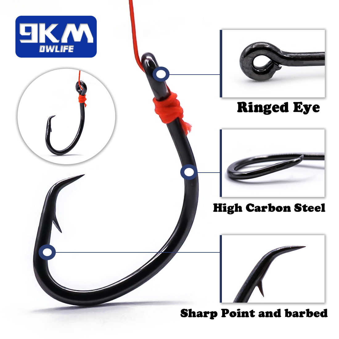 Круглые крючки 9 км, 25 ~ 50 ш – обзор и цена Fishing Hook Barbless
