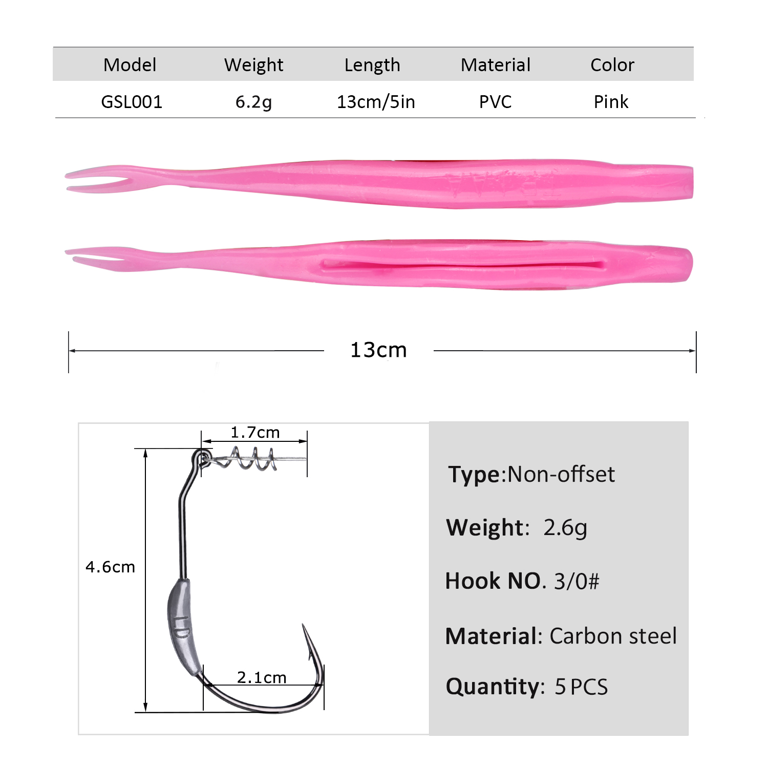 Набор из 5 мягких рыболовных п – обзор и цена Fishing Hook Weedless