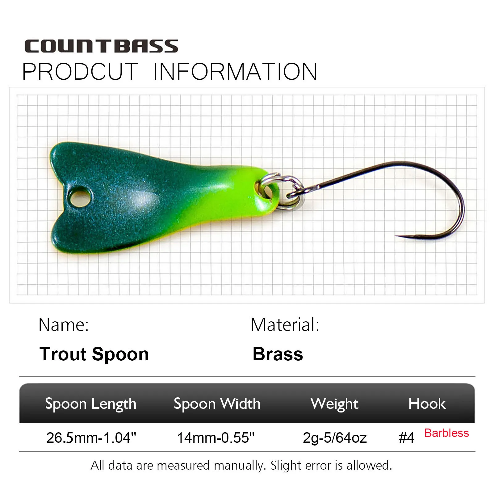 COUNTBASS 5/64 унций 2 г литей – обзор и цена Fishing Hook Barbless