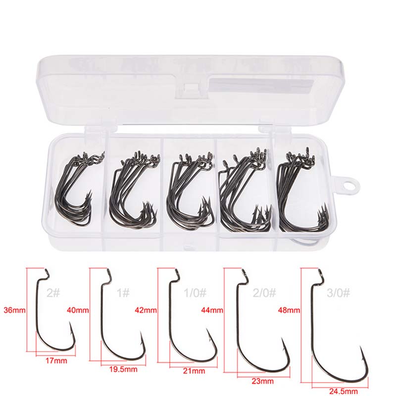 50 шт./упак. Рыболовные крючки – обзор и цена Fishing Hook Box