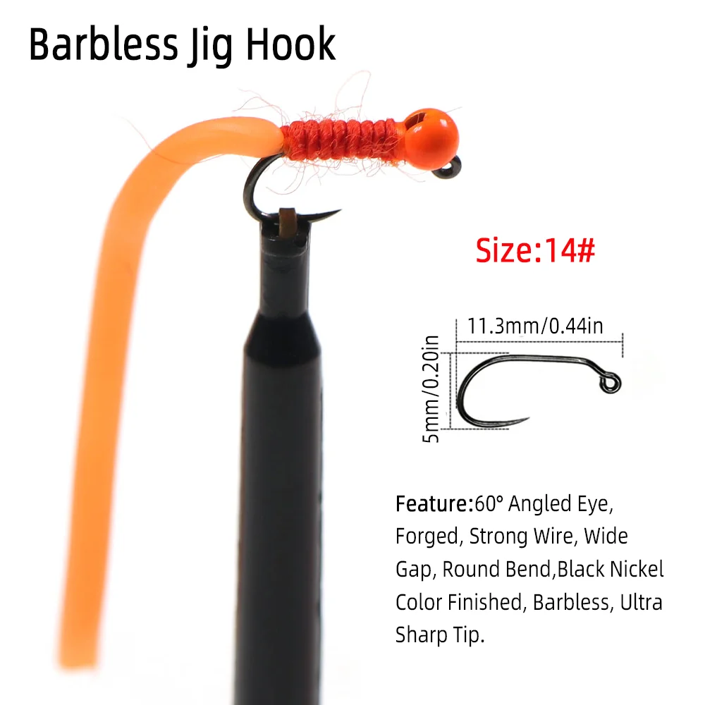 4 шт. # 14 вольфрамовых мушек- – обзор и цена Fishing Hook Barbless