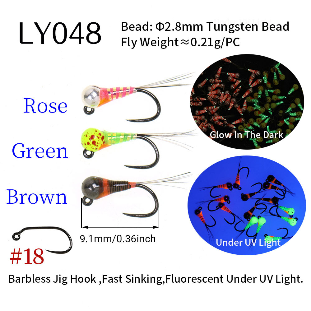 Набор из 6 быстротонущих мушек – обзор и цена Fishing Hook Barbless
